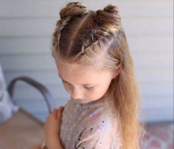 Прическа с косами на каждую сторону